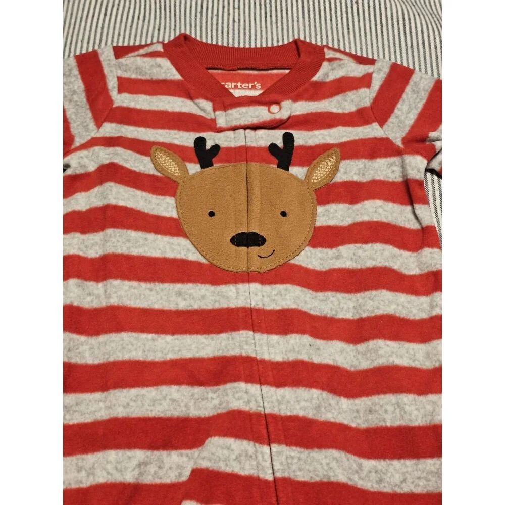 Carters Unisex Fleece Zip-Up Footie Sleep Pajamas Size 3 Months - New With Tags